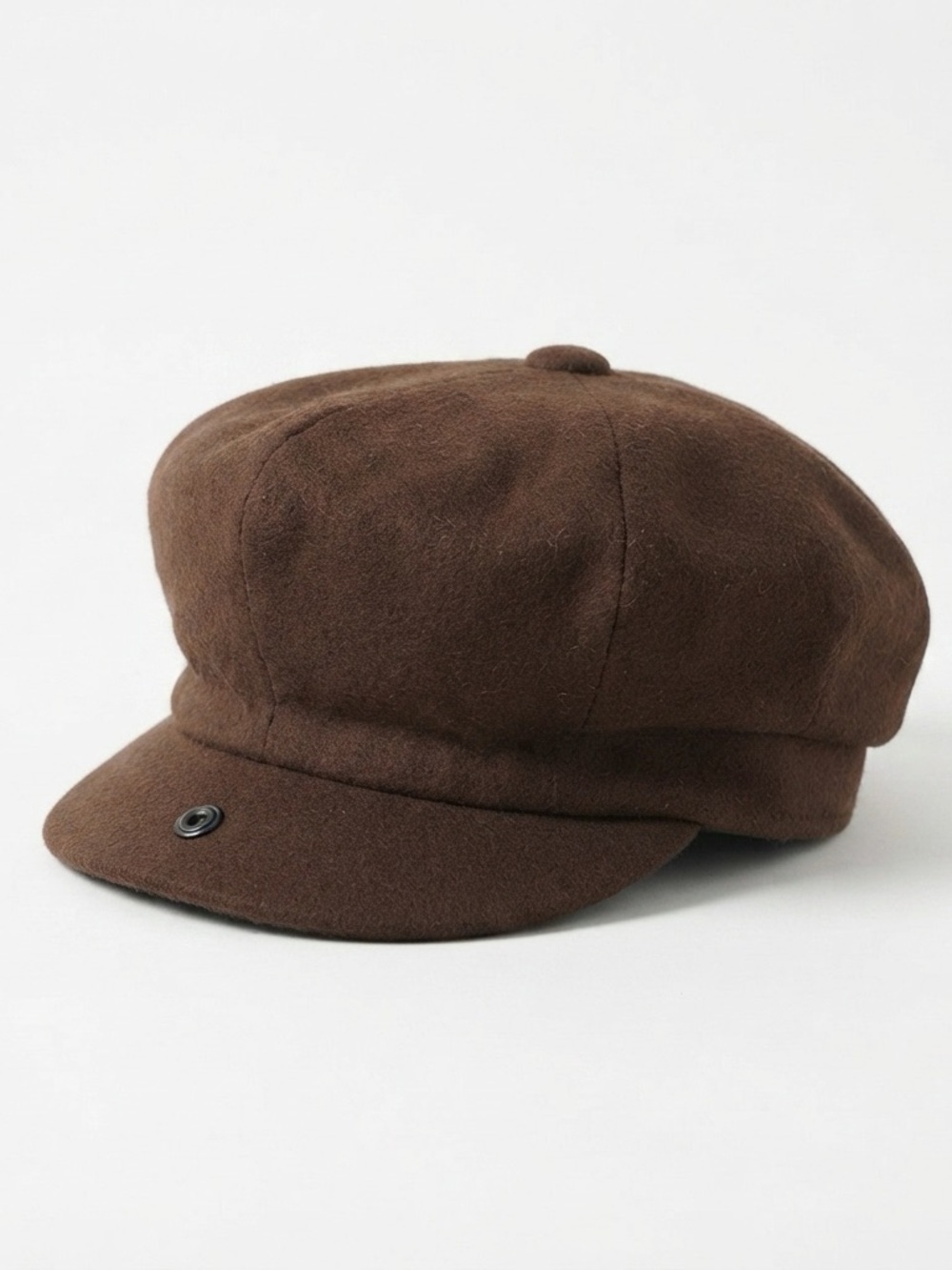 Vintage Italian Wool Blend Newsboy Cap / Baker Boy Hat - Brown (Size 57)